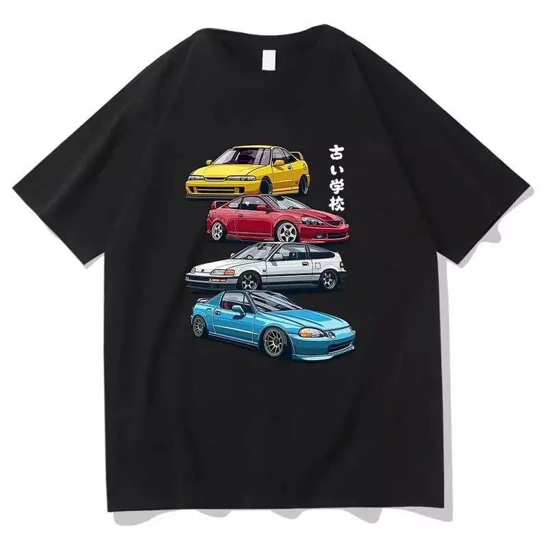 Racing Initial D T Shirt Anime Jepang lucu Harajuku Manga T Shirt Fashion kasual lengan pendek ukuran besar T Shirt wanita