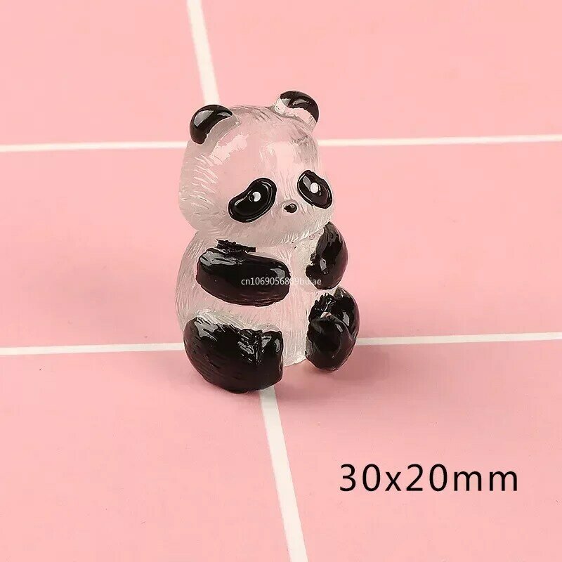 1 Stks/set Gloeiende Panda Mini Beeldjes Miniatuur Panda Micro Landschap Ornament Gloeiend In Donker Miniatuur Bloem Potversiering