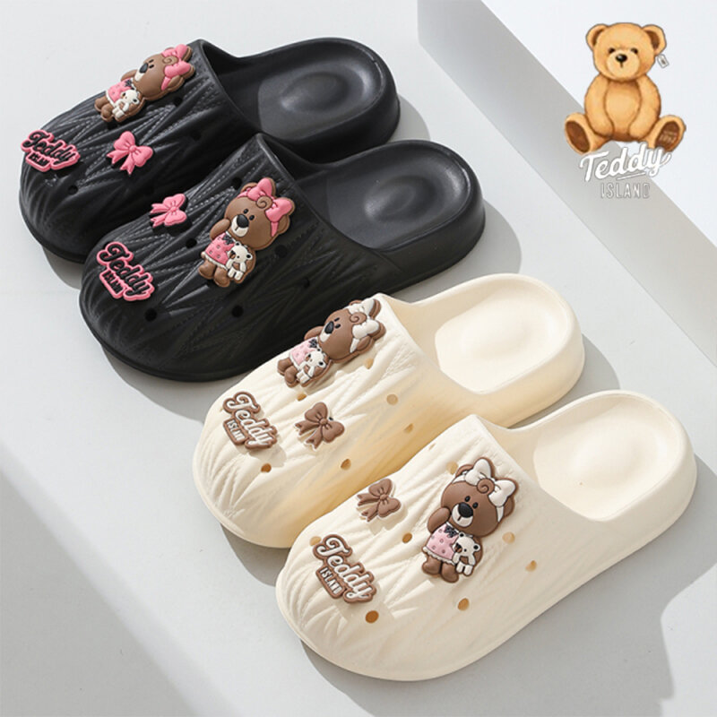 Zapatillas de baño de fondo suave para mujer, sandalias antideslizantes de Material EVA para interiores y exteriores, novedad de verano, 2024