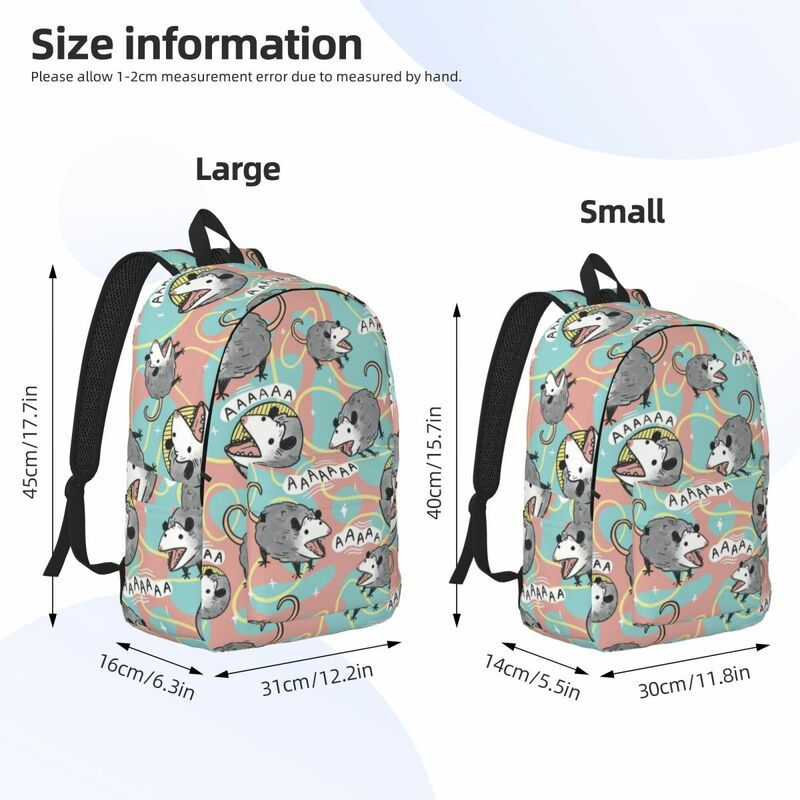 Opossum Screm Casual Backpack Outdoor Student Work Daypack for Men Women Laptop Computer Canvas Bags