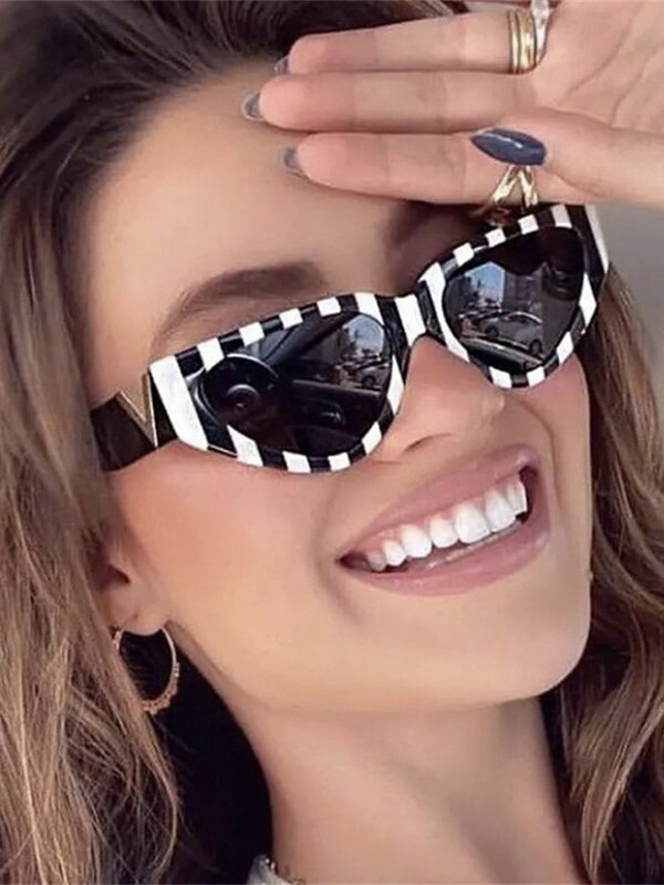 Luxo Vintage Cat Eye óculos de sol para mulheres, V Brand Designer, moda feminina óculos, UV400 óculos de sol, 2023