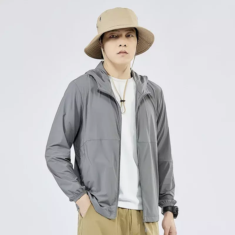 Jaqueta de pesca respirável para montanhismo masculina, roupa com protetor solar de verão, casaco solto ao ar livre, casual, casaco masculino versátil, UPF50 +