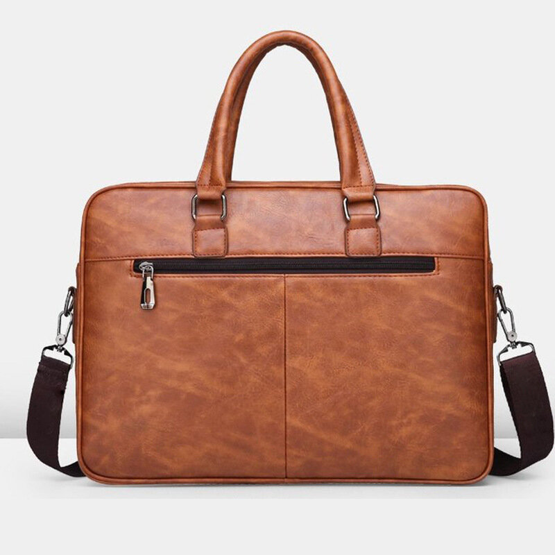 New Men Briefcase Bag Classical Retro PU Leather Luxury Brand Business Handbag Male Crossbody Shoulder Bag Laptop Computer Case