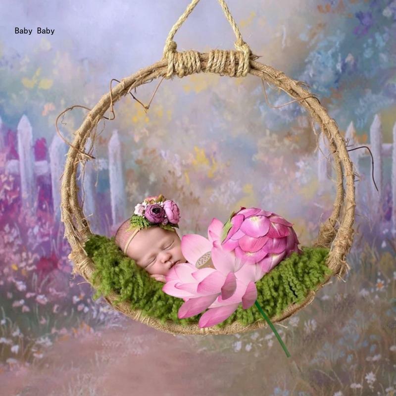 Baby Girls Photo Shoot Flower Headband Pants Cover Newborn Photography Props Q81A