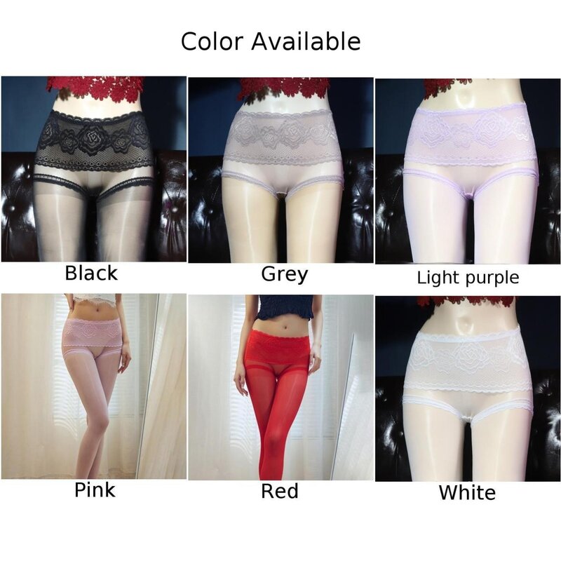 Women's Pantyhose Sheer Oil Shiny Tights High Waist Stocking Ultra Thin Hosiery Sexy Lingerie See Through Temptation Tights