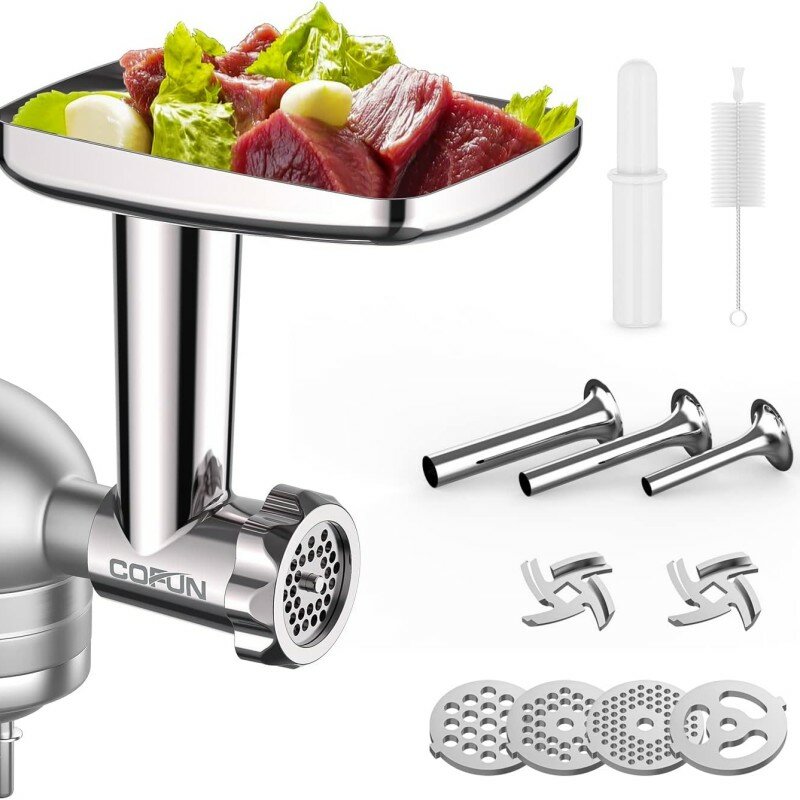 Mezclador de Metal para Kitchenaid 4.5qt 5qt 6qt, accesorio para picadora de alimentos, rebanadora y trituradora, tubos de embutidor de salchichas y carne, piezas de Chef