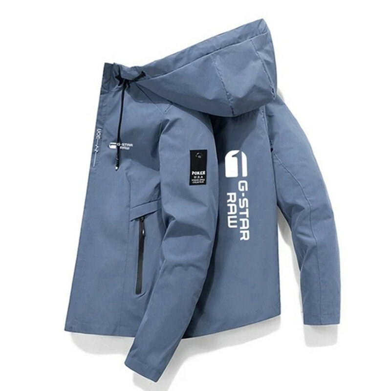 Hooded Jacket for Men 2024 Bomber Jacket Men's Windbreakers Zipper Coats Spring Autumn Slim Cargo Jackets Male Casual Sportswear