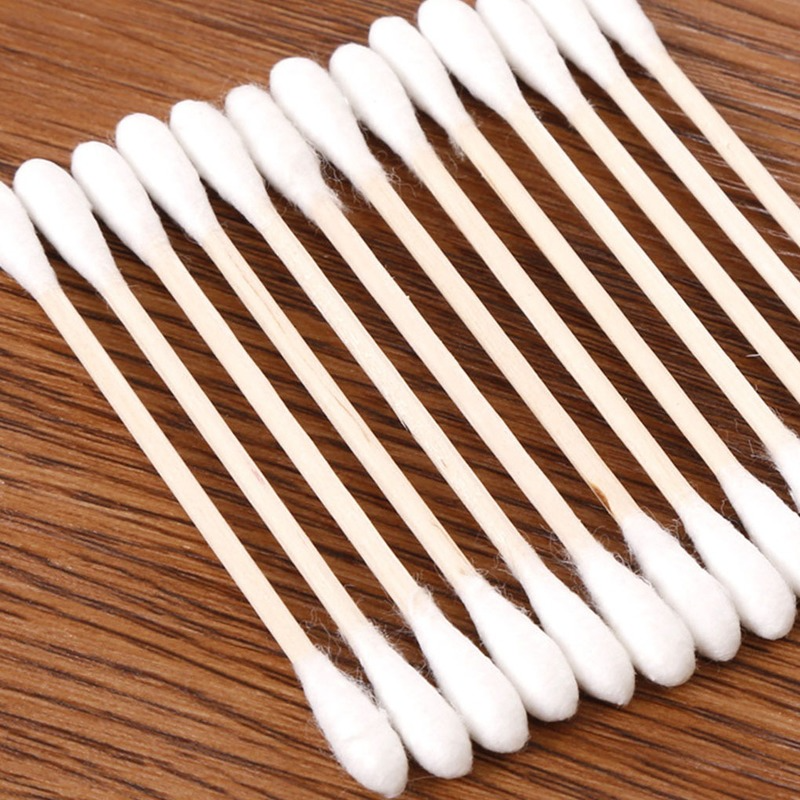 100 Pcs Double Head Cotton Swab Women Makeup Cotton Buds Tip For Medical Wood Sticks Nose Ears Cleaning Health Care Tools