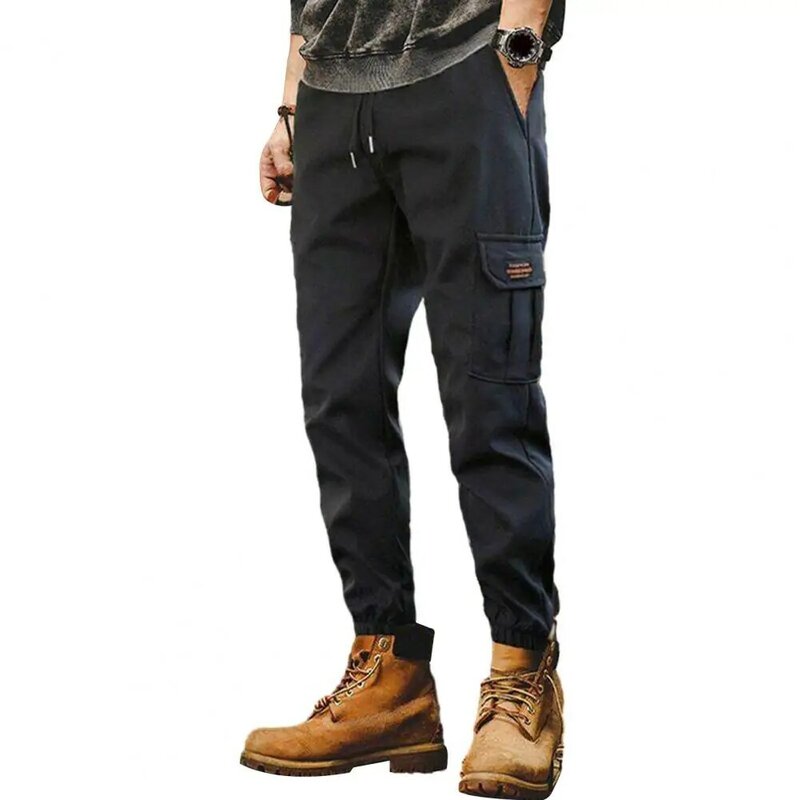 Pantalones Cargo con múltiples bolsillos para hombre, ropa de calle versátil, pantalones Cargo de cintura elástica, primavera, otoño