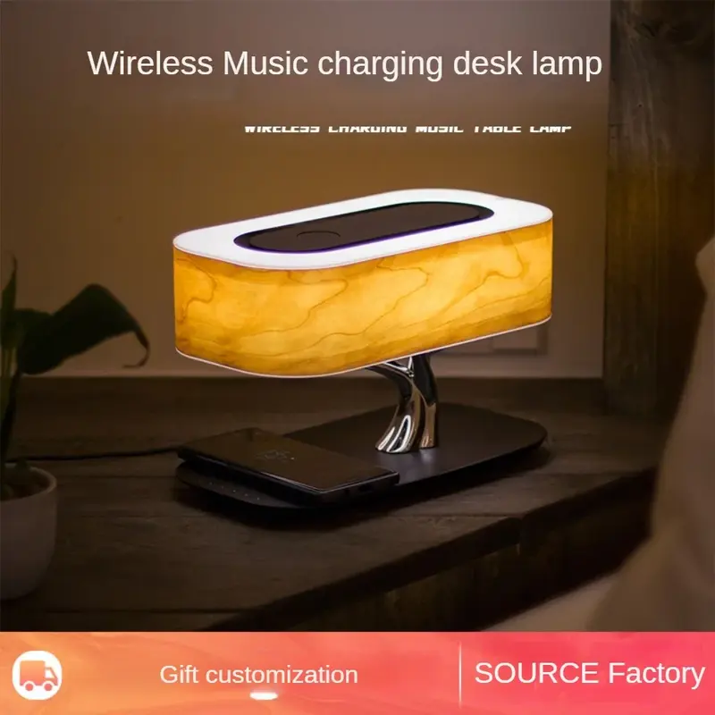 Lámpara de noche pequeña multimúsica con función de regalo de moda de alta gama, Interruptor táctil de Audio Bluetooth, lámpara de mesa regulable sin electrodos para dormir