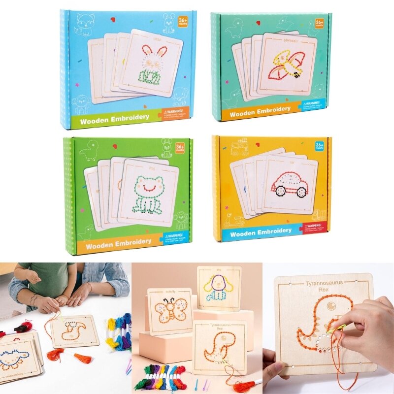 Educational Threading Toy Fine Motor Skill Exercising Puzzle Board Early Learning Puzzle Toy Preschool Kids Funny Gift Dropship