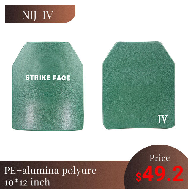 PE Independente Desmontagem Placa à Prova de Balas, Poliureia Cerâmica, NIJ IV Alumina Verde, 10 em x 12 em