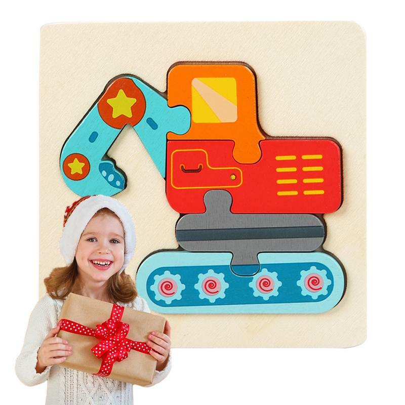Puzzle papan untuk anak-anak halus Montessori Jigsaw Puzzle papan mainan burr-free kayu Montessori mainan multifungsi balita Sensor