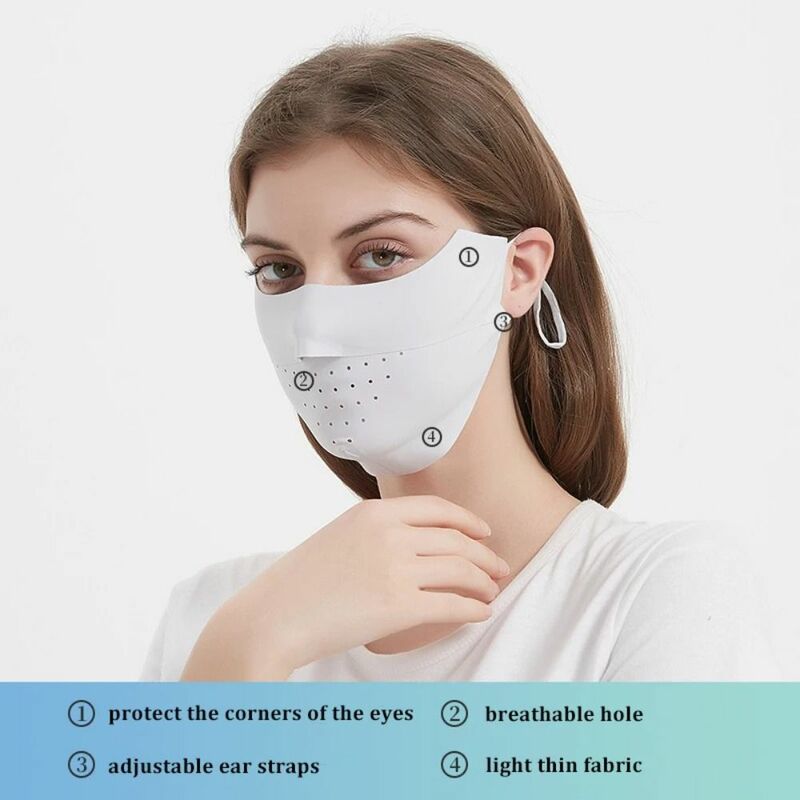 Дышащая велосипедная маска для лица, НОВАЯ тонкая ультрафиолетовая Солнцезащитная ледяная шелковая маска для лица, летняя маска для лица