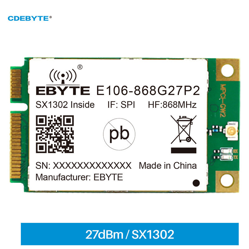 SX1302 LoRa WAN Gateway Module 863~873MHz 27dBm SPI Interface E106-868G27P2 DIY Multi-Band Selection Industrial Standard IoT