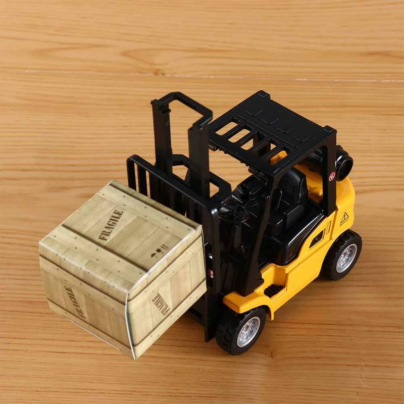 Mainan mobil mainan kendaraan edukasi mobil Forklift mainan Gesekan palet mainan interaktif Die-Cast Model kendaraan konstruksi