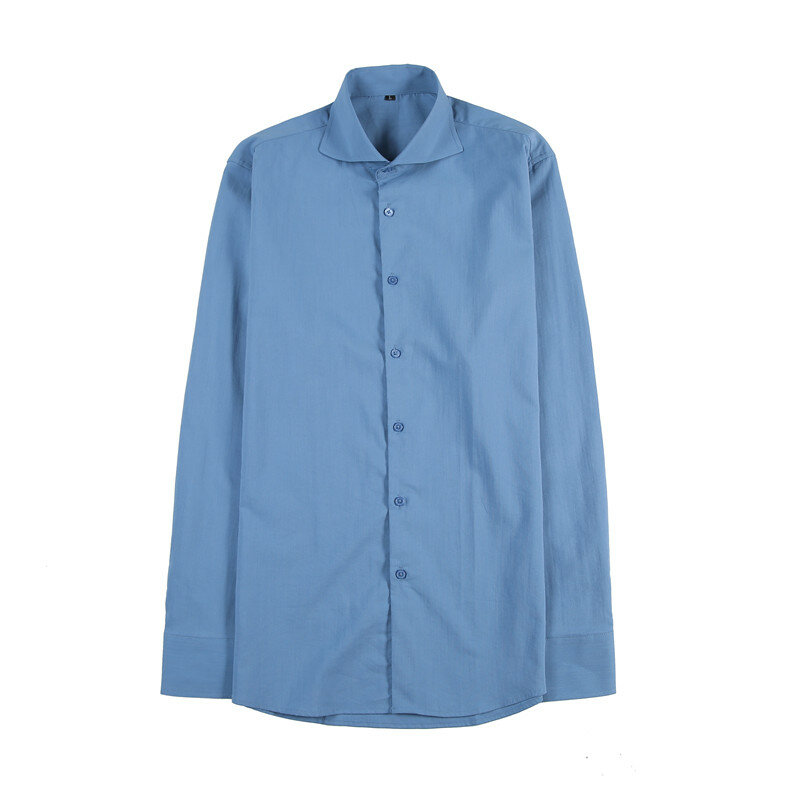 New elastic wrinkle resistant texture fabric men's shirt men's dress slim fit comfortable social business suit shirt gray