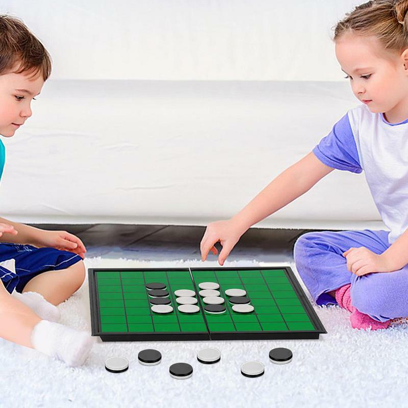 Juego de ajedrez magnético portátil para decoración del hogar, tablero de ajedrez grande hecho a mano, color blanco y negro