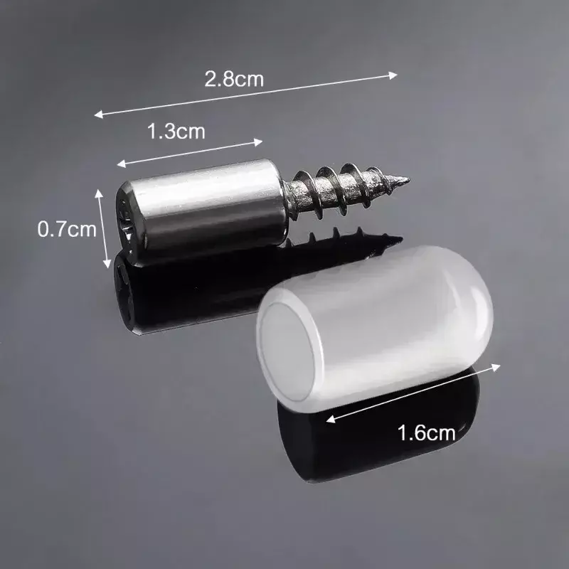 50/4Set Cross Self-tapping Screw with Rubber Sleeve Laminate Support Home Wardrobe Cabinet Glass Hard Nonslip Partition Nails