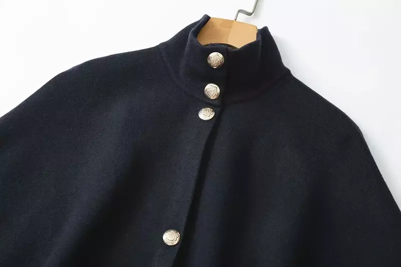 Chaleco de manga corta de punto de cuello alto para mujer, Top elegante de dos colores, suave y exquisito, moda Retro, 2023