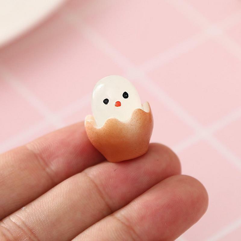 Mini resina Kawaii polluelo luminoso colorido 3D Shell Breaking Eggs Scrapbook DIY Phone Case Cream Gel Accessories Home Decor Craft