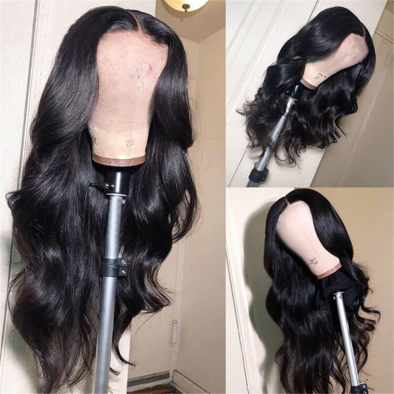 Wig rambut manusia Lace Frontal 13x4 Wig tubuh gelombang lem rambut manusia siap untuk dipakai 4x4 wig penutupan renda gelombang tubuh Pre Cut