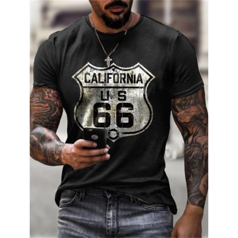 Camiseta deportiva con estampado digital 3D para hombre, camisa de manga corta con cuello redondo, estilo retro, a la moda, gran oferta, 2023
