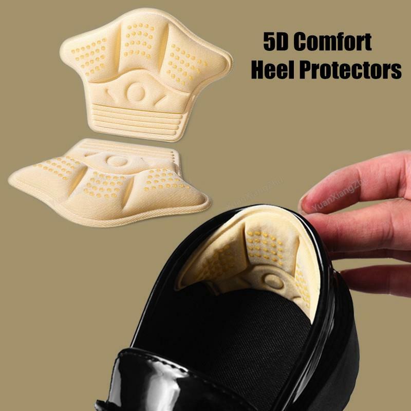 Protectores de tacón cómodos 5D para zapatillas, plantillas de tamaño retráctil, almohadillas antidesgaste para los pies, almohadillas para los zapatos, almohadillas para el talón alto, ajustables