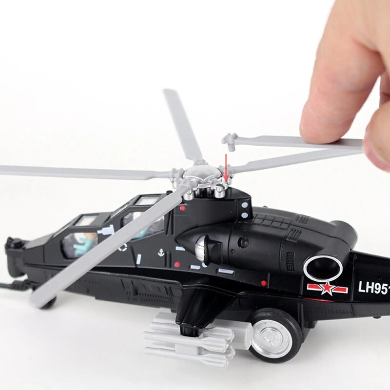 Giocattolo per elicottero con suoni di luci giocattoli per bambini giochi di imitazione veicoli Pullback giocattoli per aerei in metallo per ragazzi e ragazze regalo di compleanno per bambini