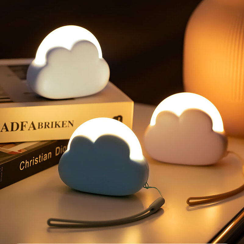 Luz nocturna en la nube con Cable de carga USB, lámpara de noche regulable con 4 modos ajustables, adornos para dormitorio y oficina