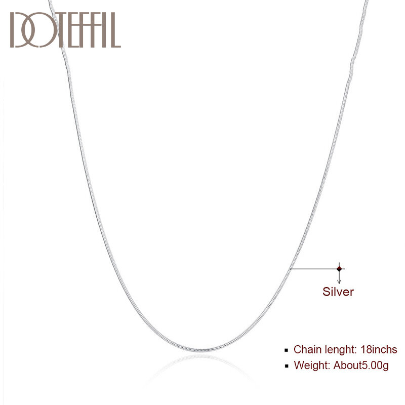 DOTEFFIL 925 Sterling Silver 5/10pcs/Lot 16/18/20/22/24/26/28/30 Inch 1.2mm Snake Chain Necklace For Woman Man Fashion Jewelry