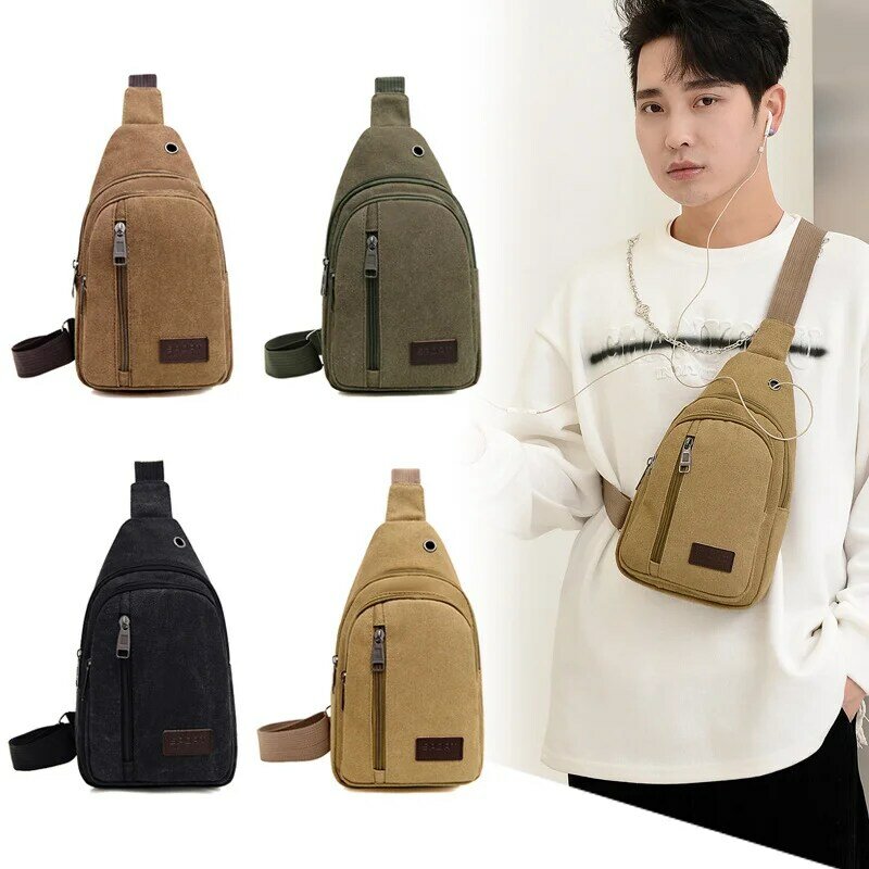 Borse a tracolla da uomo New Waist Packs Sling Crossbody Pack Outdoor Sport Chest Packet Daily Picnic Canvas Casual Messenger Bag Bolsa