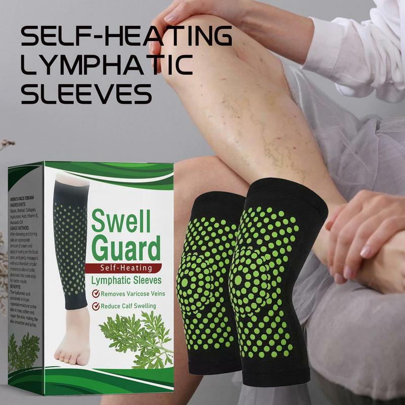 Joelheiras auto-aquecidas para homens e mulheres, manga de compressão absinto, capa de perna