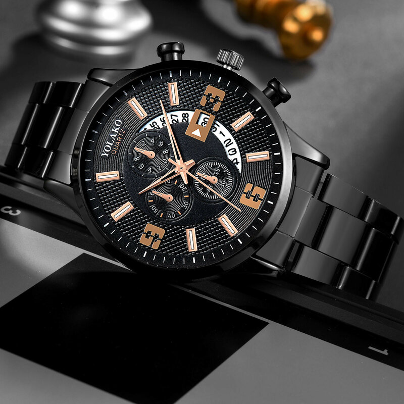 Men'S Fashion Luxury Quartz Wristwatches Business Minimalist Casual Men'S Stainless Steel Watch High End Design Sense Watch