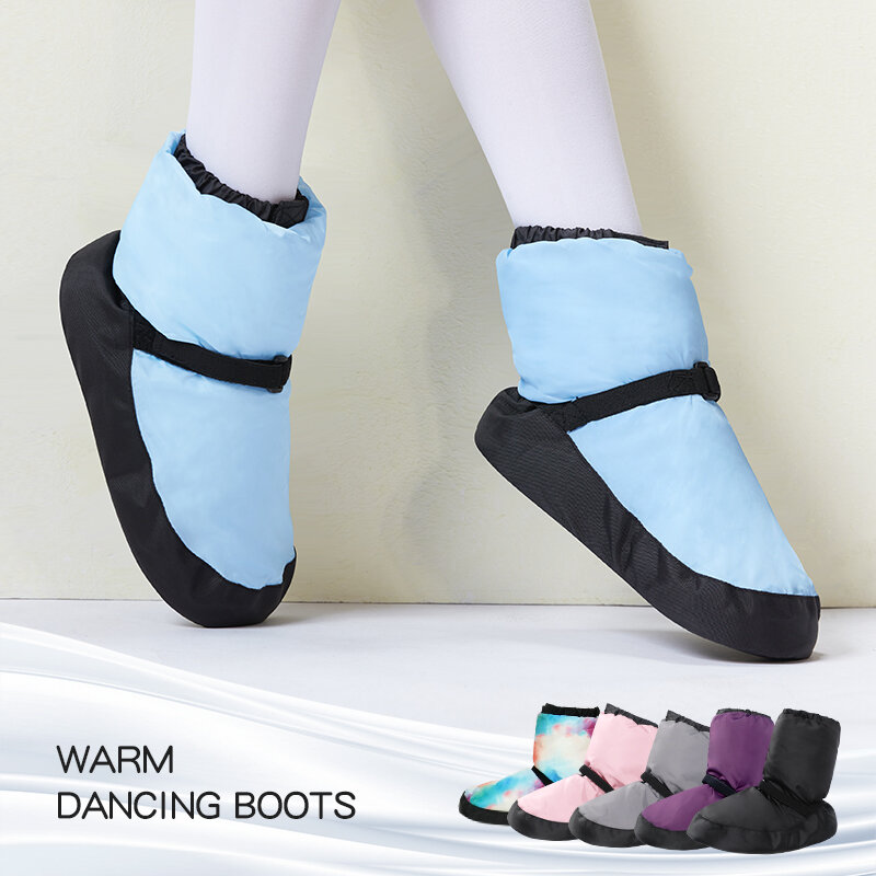 Botas de aquecimento para adultos, sapatos de dança nacional, botas de bailarina, botas de exercício, dança moderna, inverno