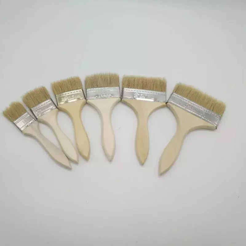 1pcs Paint Brush Wooden Handle BBQ Brush 1/2/4/5/6 /8 Inch Soft Hair Painting Brushes for Wall and Furniture Paint Tool Set