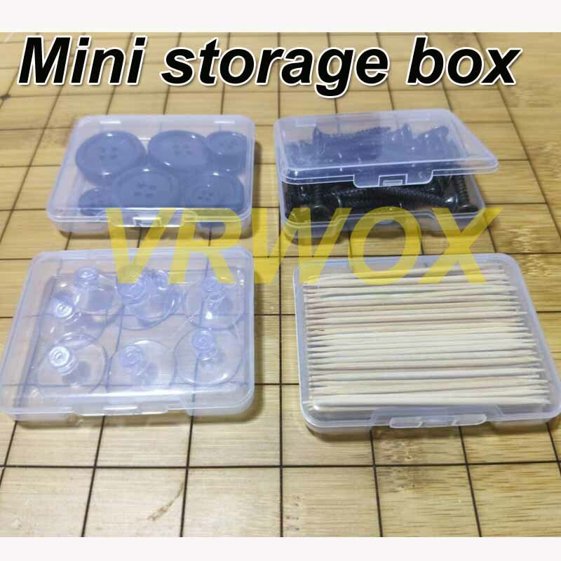 Mini transparente PP caixa de armazenamento, caixa de plástico, quadrado, retângulo caixa de embalagem para jóias, miçangas, pequenos itens, 5PCs