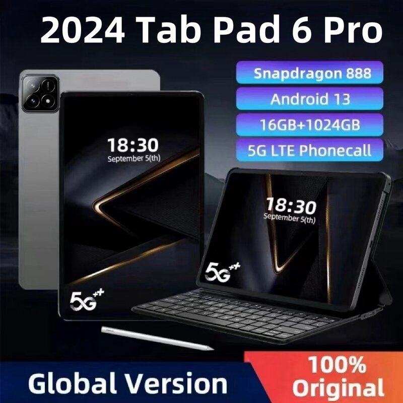 Xiao-Tableta Pad 6 Pro Original, versión Global, PC Snapdragon 888, Android 13, 10000mAh, 16GB + 1TB, 5G, Tarjeta SIM Dual, HD, 4K, Mi Tab