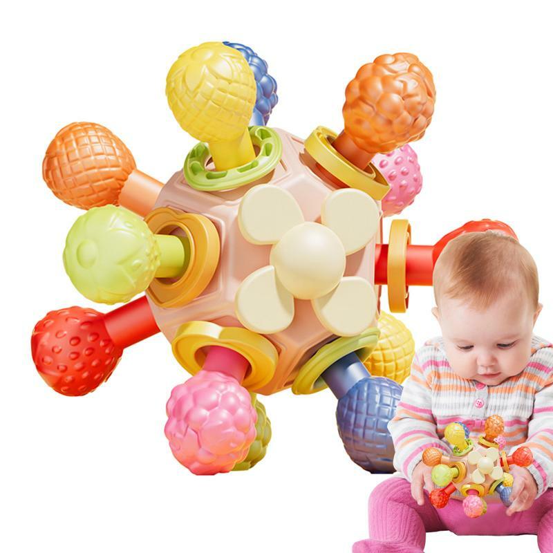 Mainan tumbuh gigi pegangan bola tumbuh gigi mainan bayi baru lahir hadiah ulang tahun bayi untuk anak laki-laki dan perempuan mainan pengembangan Montessori