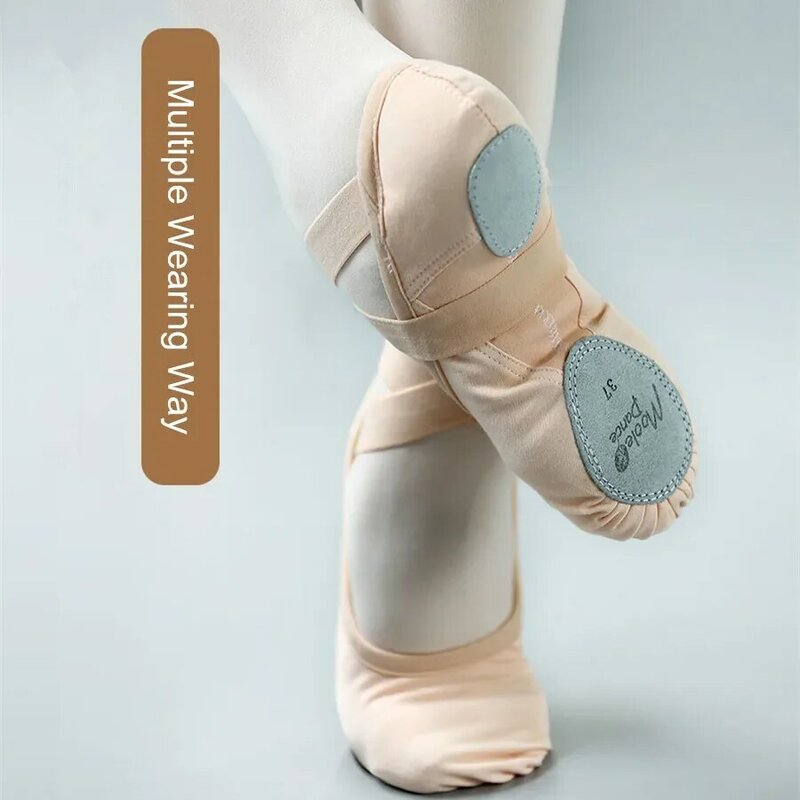 Mulheres Pano Elástico Completo Ballet Sapatos de Dança, Garra de Gato Adulto, Exercício Profissional, Vestindo Múltiplas Maneiras, Menina, Novo