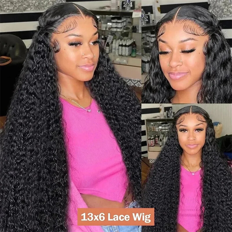 40 Inch Water Curly 13x6 HD Transparent Lace Frontal Human Hair Wigs 200% Brazilian 13x4 Loose Deep Wave Glueless Wig For Women