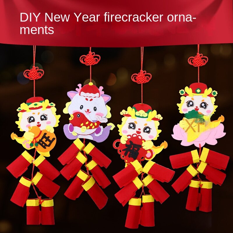 Bordowe rzemiosło wisiorek dekoracyjny w stylu chińskim DIY zabawka nowy rok edukacyjne rekwizyty układ wzór smoka