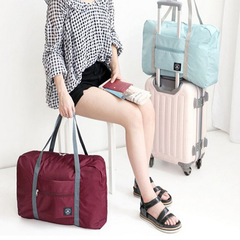 Organizador de equipaje de viaje plegable para mujer, bolsas de almacenamiento impermeables, bolso de mano, bolsa de embalaje portátil de gran capacidad