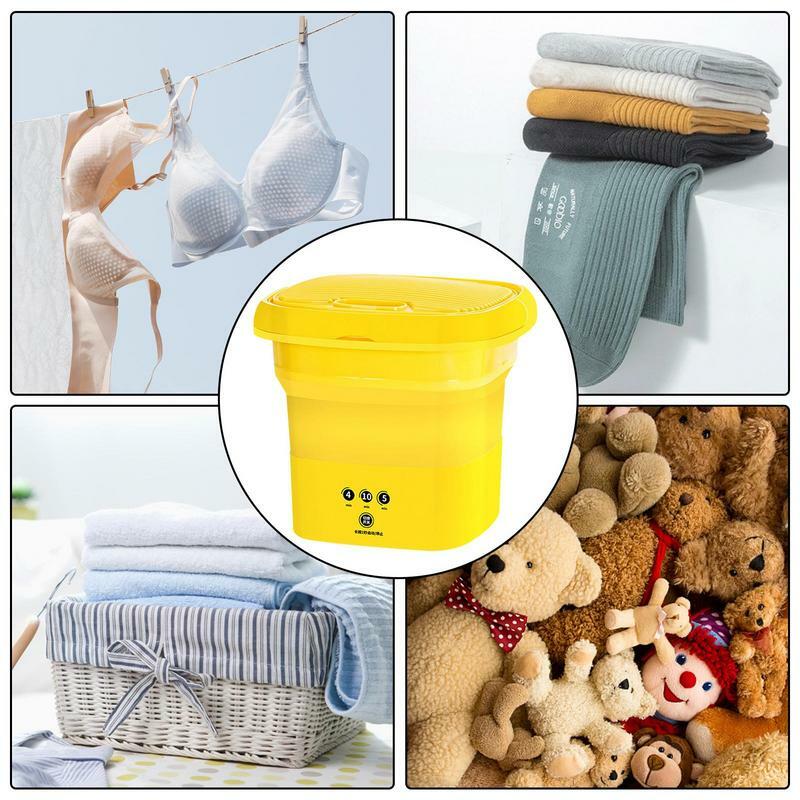 Lavadora plegable de pato amarillo, lavadora de operación táctil, suministros de lavado de ropa para apartamento, dormitorio, Camping, RV