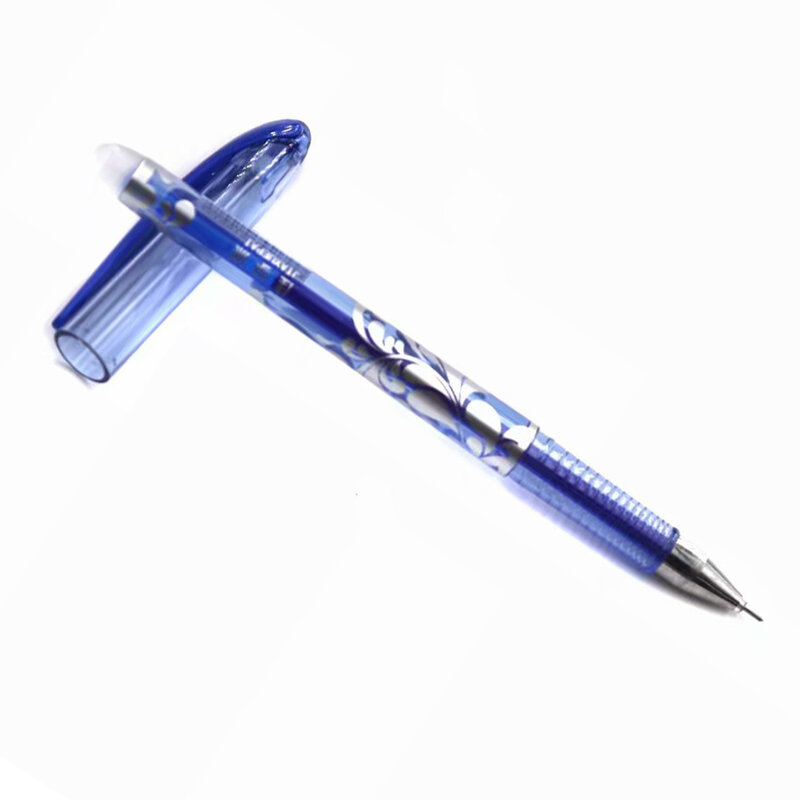 Juego de bolígrafos de Gel borrables, bolígrafos de escritura con tinta de Color azul y negro, mango lavable, suministros de papelería para la escuela y la Oficina, 0,5mm