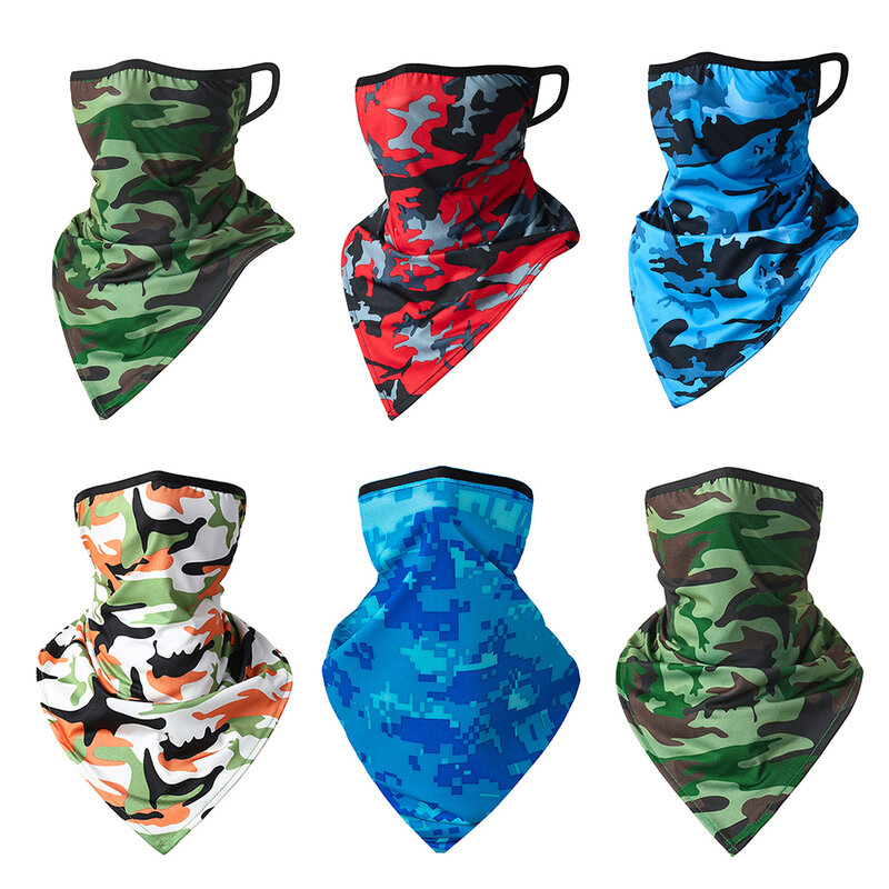 Summer Ice Silk Face Mask Cover Cycling Mask Bandana Headscarves Neck Tube Scarf Fishing Outdoor Breathable UV Protection Sports