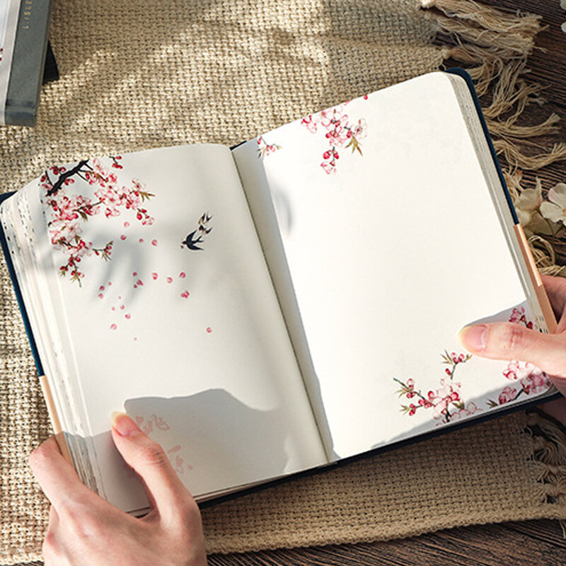 Cuaderno de páginas coloridas creativas Retro, libro de diario de tapa dura literaria, manual de planificador semanal, 2024