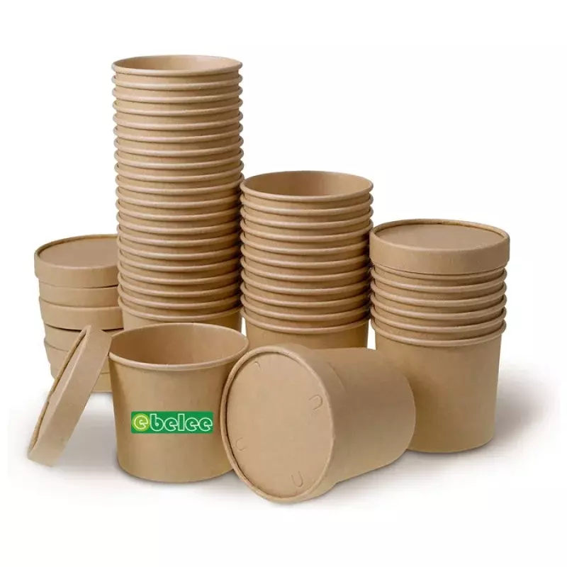 Prodotto personalizzato biodegradabile Take Away tazza da caffè usa e getta in carta Kraft da 8 once a buon mercato