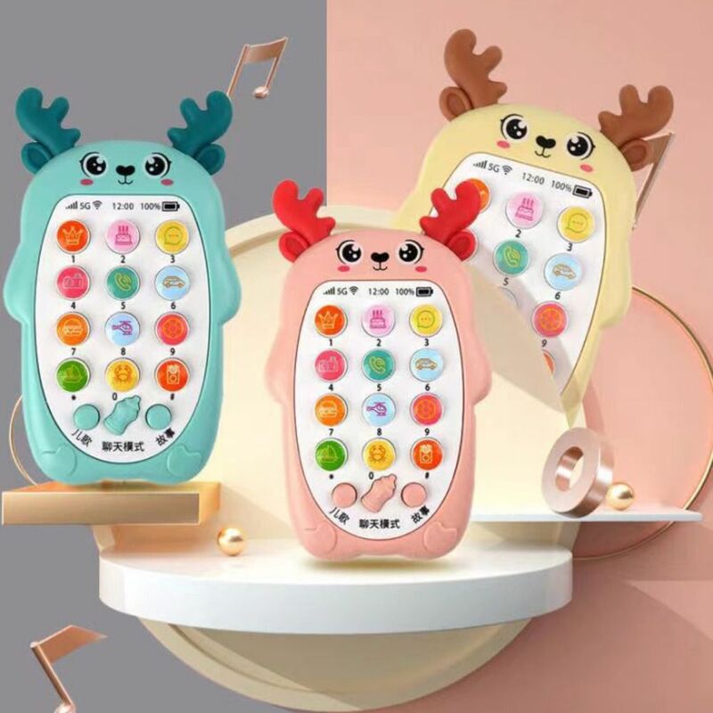 Simulation Phone Electronic Baby Cell Phone Toy Silicone Voice Toy Control Music Sleeping Toy Music Electronic