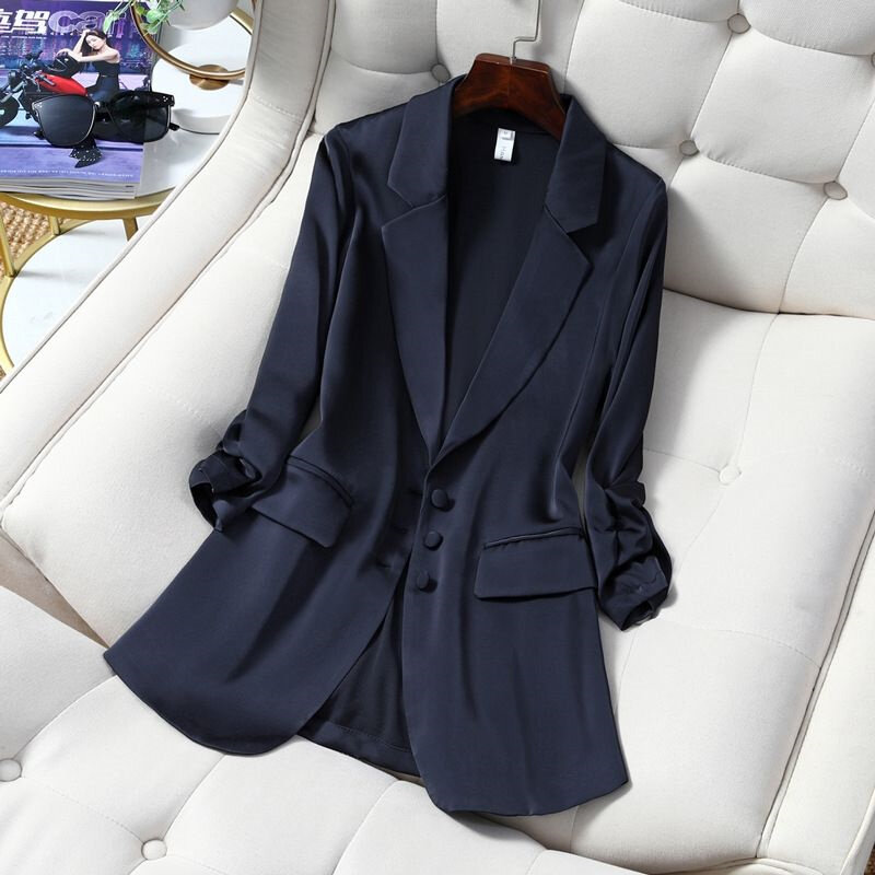 Blazer solto casual feminino, blusa de casaco, jaquetas elegantes, outwear para senhora do escritório, roupa oficial, novidade na primavera, 2022
